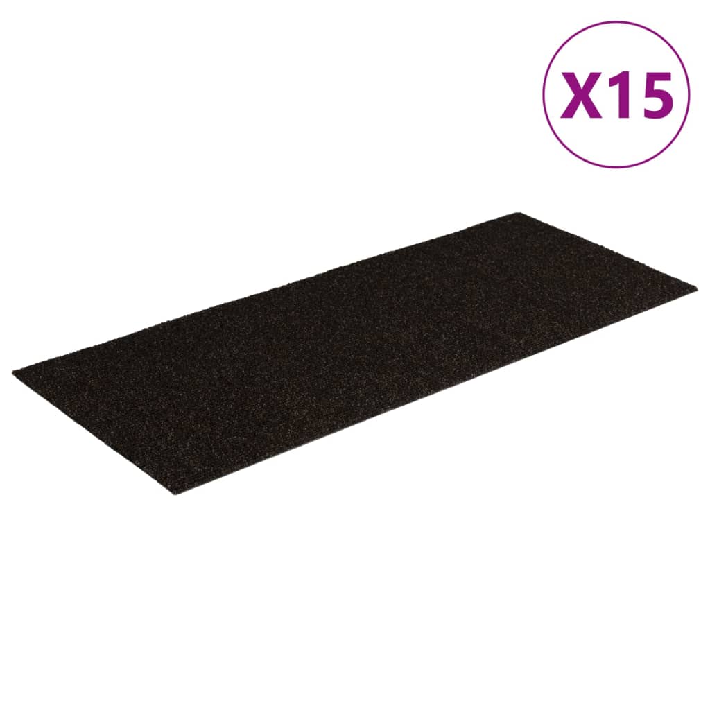 Samolepilne preproge za stopnice 15 kosov 60x25 cm temno rjave