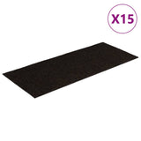 Samolepilne preproge za stopnice 15 kosov 60x25 cm temno rjave