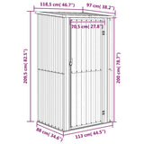 Vrtna lopa zelena 118,5x97x209,5 cm pocinkano jeklo