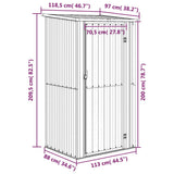 Vrtna lopa siva 118,5x97x209,5 cm pocinkano jeklo