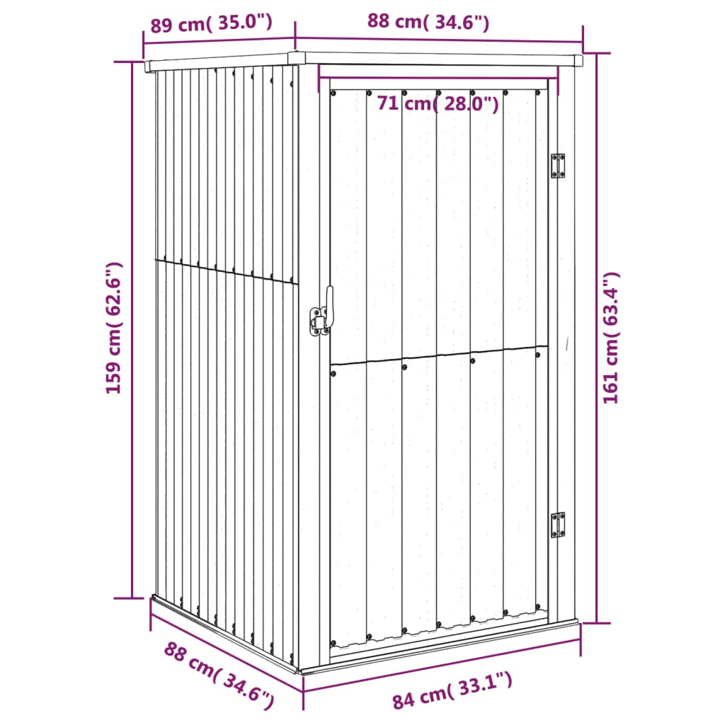 Vrtna lopa za orodje zelena 88x89x161 cm pocinkano jeklo