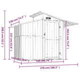 Vrtna lopa rjava 270x130x208,5 cm pocinkano jeklo