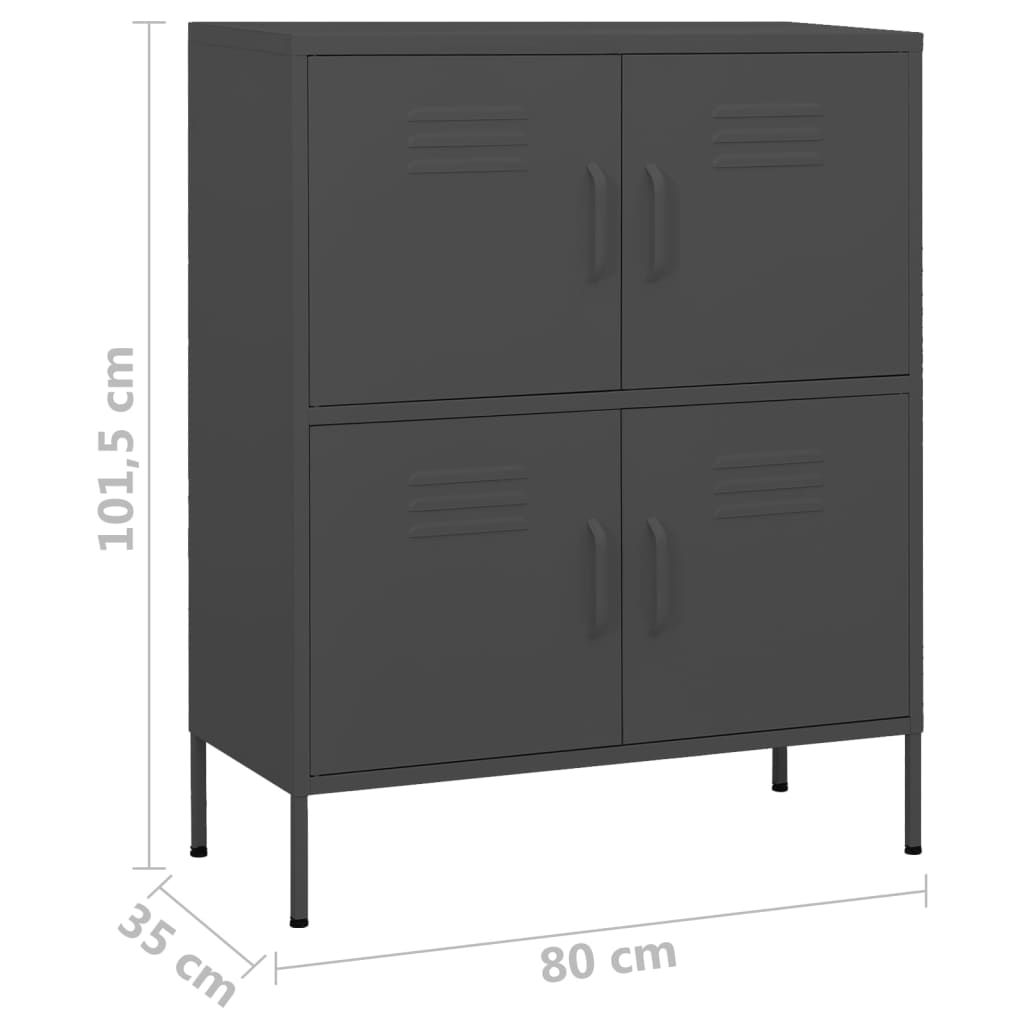 Omara za shranjevanje antracitna 80x35x101,5 cm jeklo