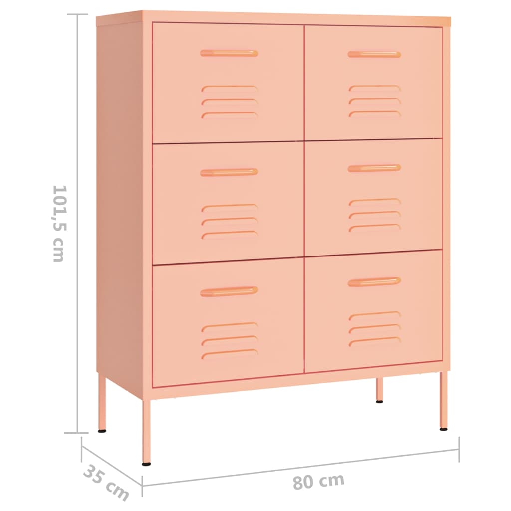 Omarica s predali roza 80x35x101,5 cm jeklo