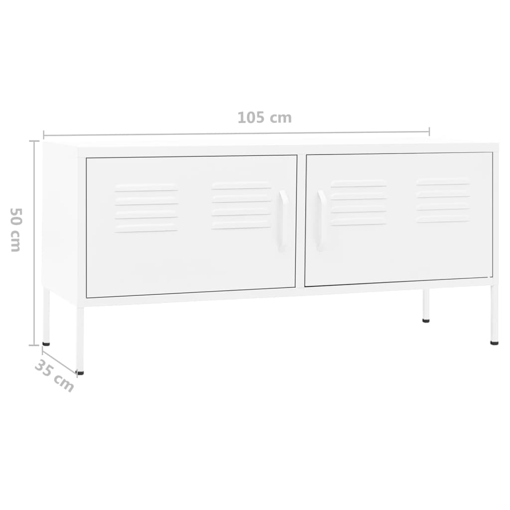 TV omarica bela 105x35x50 cm jeklo