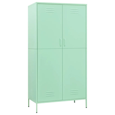 Garderobna omara mint zelena 90x50x180 cm jeklo