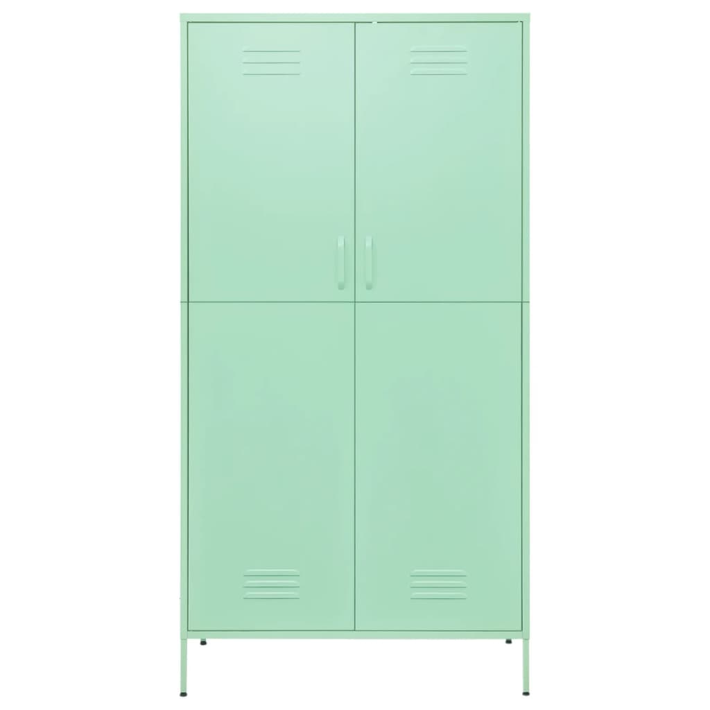 Garderobna omara mint zelena 90x50x180 cm jeklo