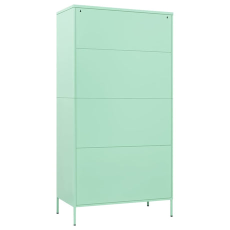 Garderobna omara mint zelena 90x50x180 cm jeklo