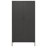 Garderobna omara antracitna 90x50x180 cm jeklo