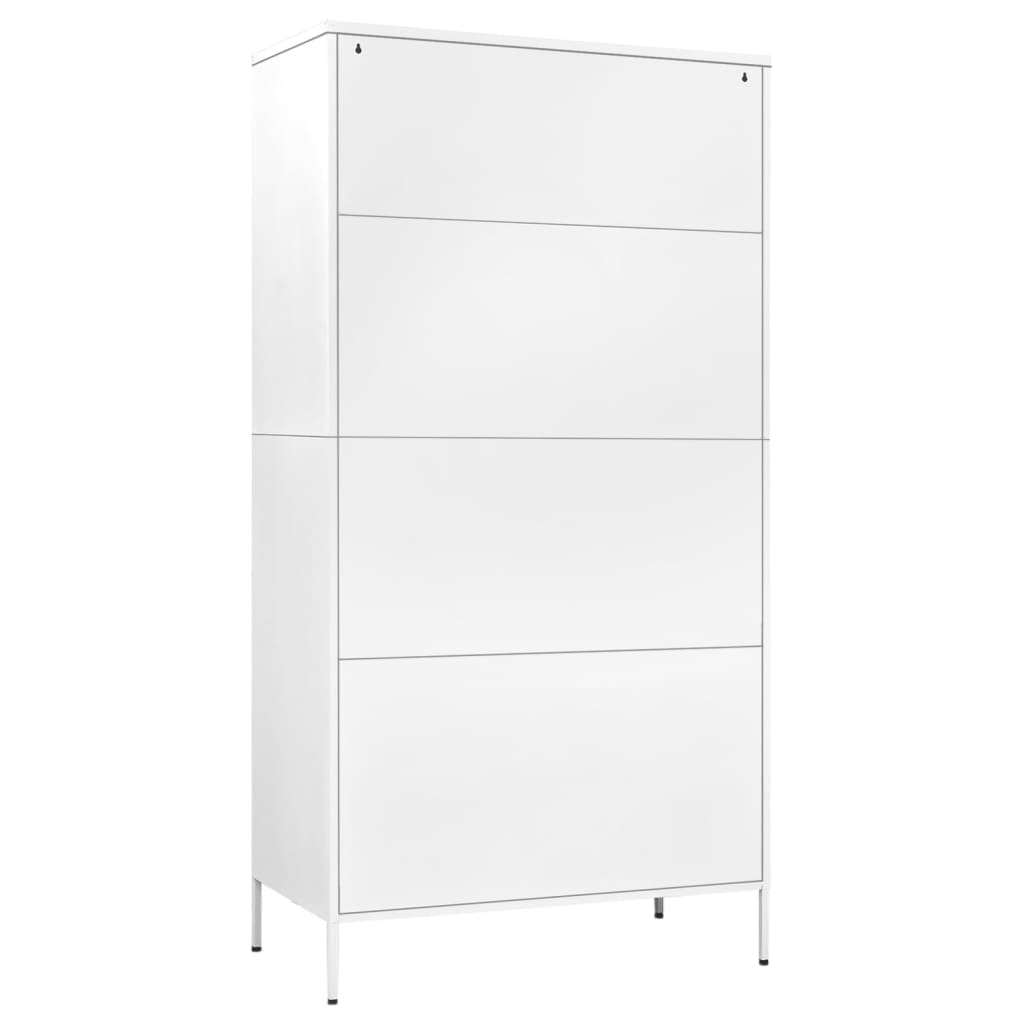 Garderobna omara bela 90x50x180 cm jeklo