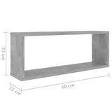 Stenske police kockaste 6 kosov betonsko sive 60x15x23 cm