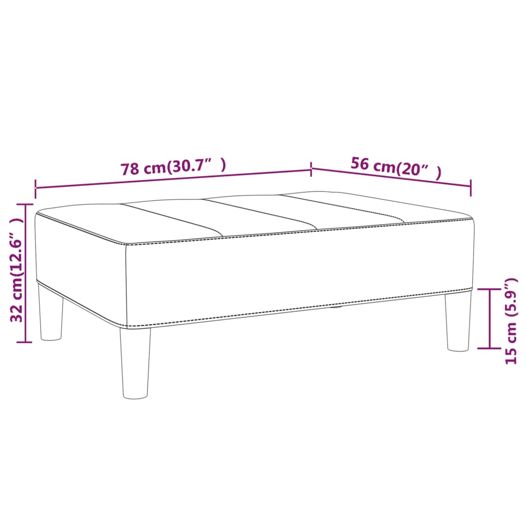 Stolček za noge krem 78x56x32 cm blago