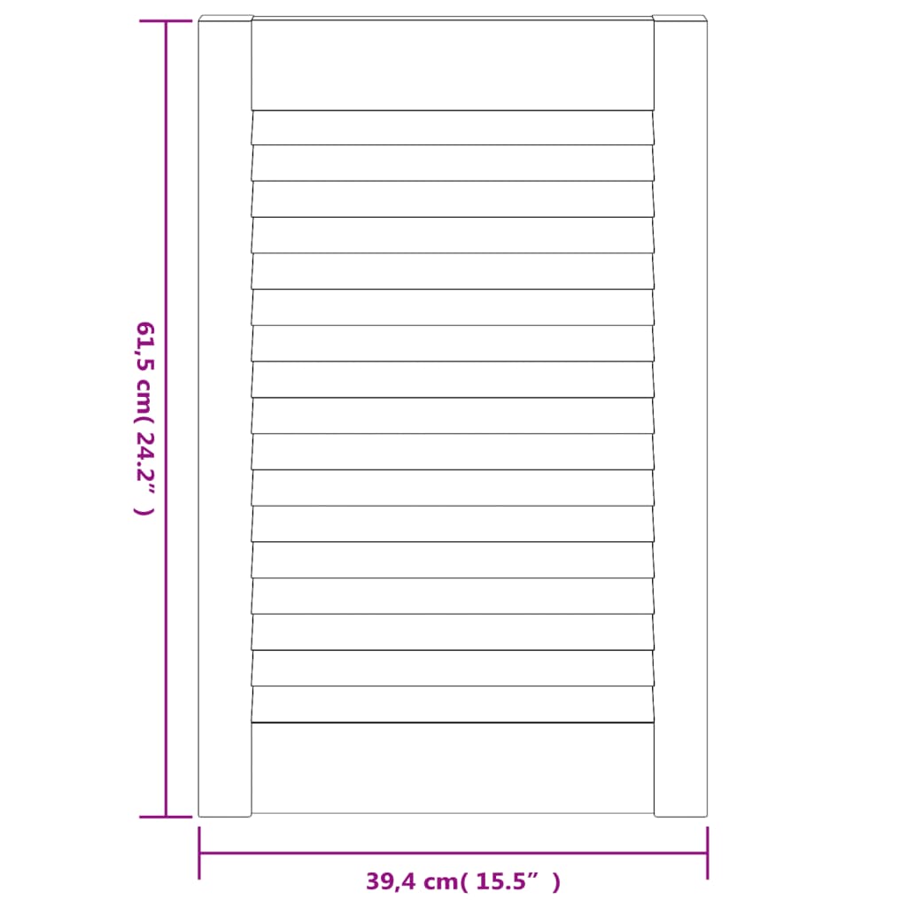 Vrata za omarico z letvicami 61,5x39,4 cm trdna borovina