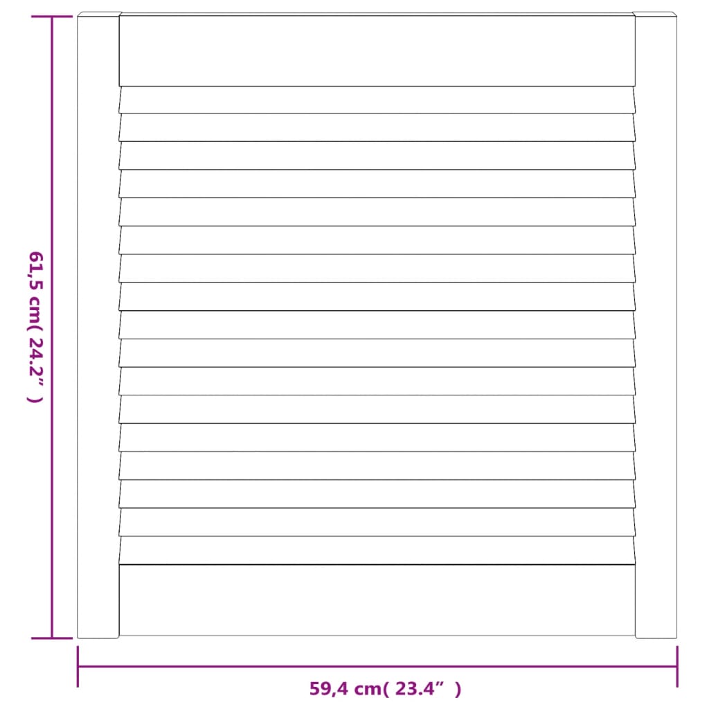 Vrata za omarico z letvicami 61,5x59,4 cm trdna borovina