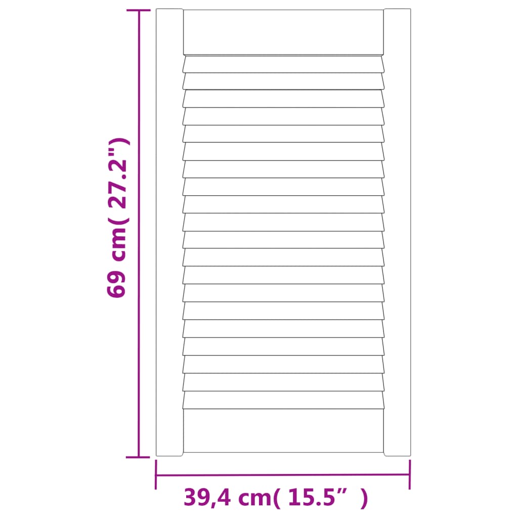 Vrata za omarico z letvicami 69x39,4 cm trdna borovina