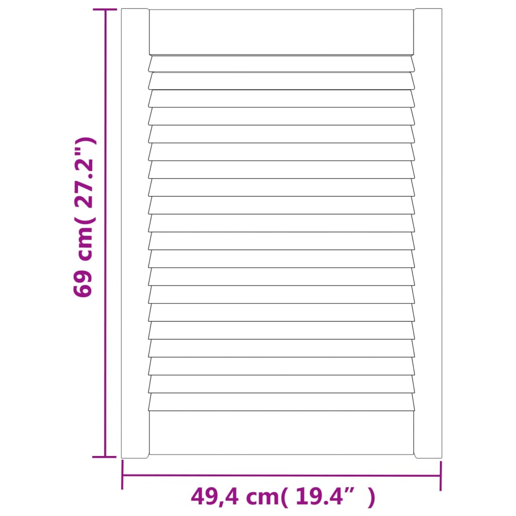 Vrata za omarico z letvicami 4 kosi 69x49,4 cm trdna borovina