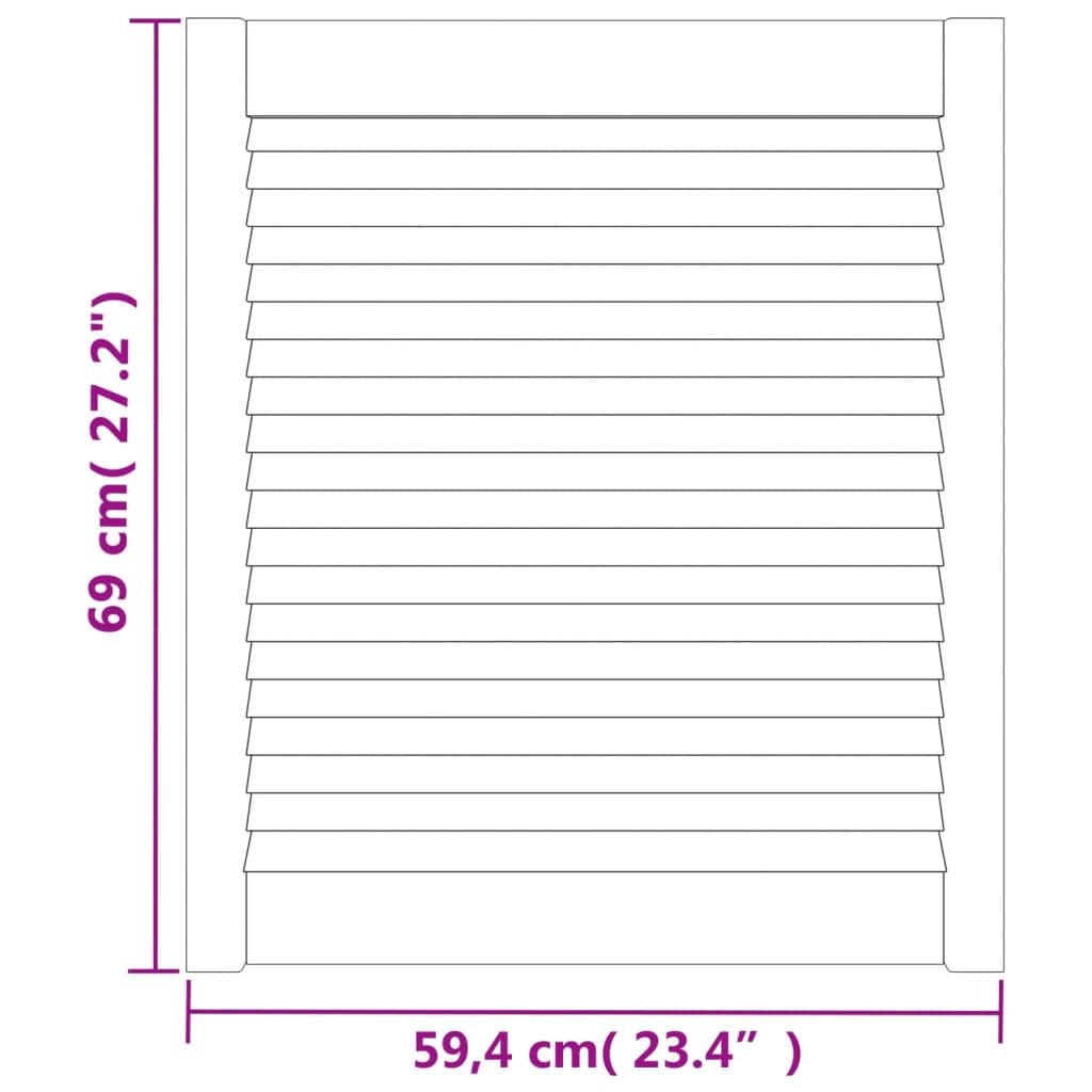 Vrata za omarico z letvicami 69x59,4 cm trdna borovina