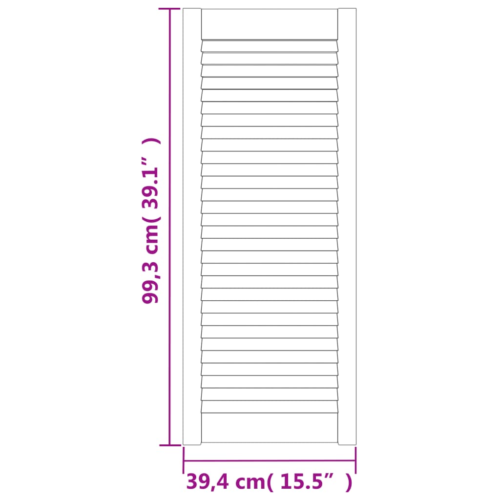 Vrata za omarico z letvicami 2 kosa 99,3x39,4 cm trdna borovina