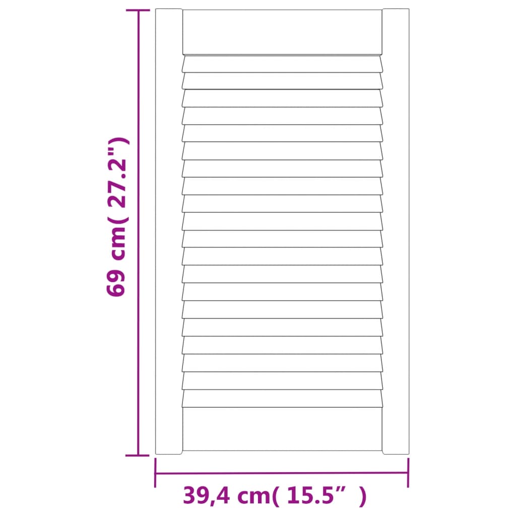 Vrata za omarico z letvicami 4 kosi bela 69x39,4 cm borovina