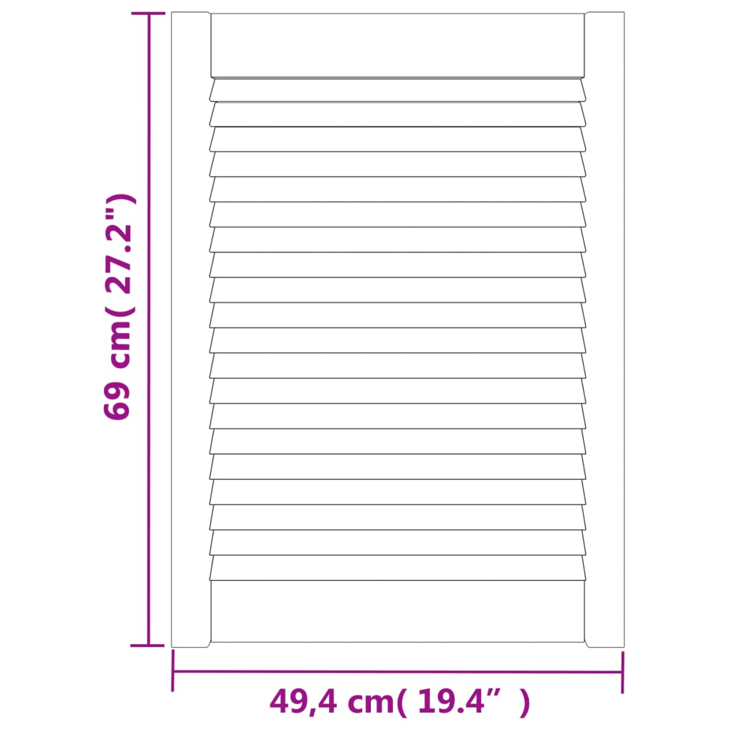 Vrata za omarico z letvicami 2 kosa bela 69x49,4 cm borovina