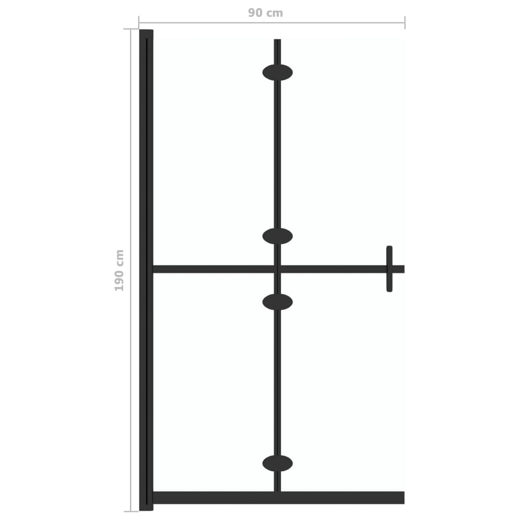 Zložljiva pregrada za tuš prozorno ESG steklo 90x190 cm