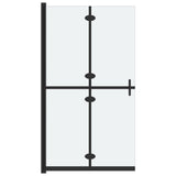 Zložljiva pregrada za tuš mlečno ESG steklo 70x190 cm