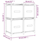 Omara s 4 košarami iz blaga krem 63x30x71 cm jeklo