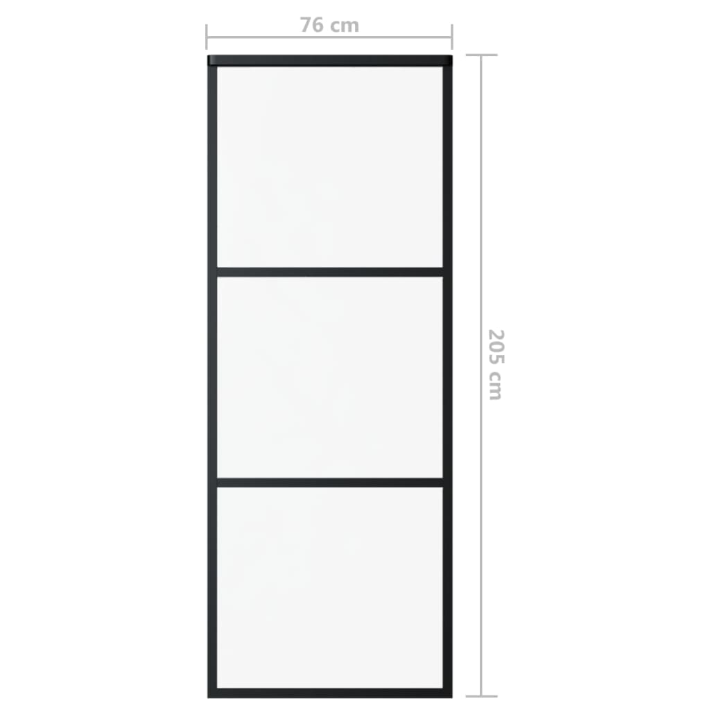 Drsna vrata z opremo ESG steklo in aluminij 76x205 cm