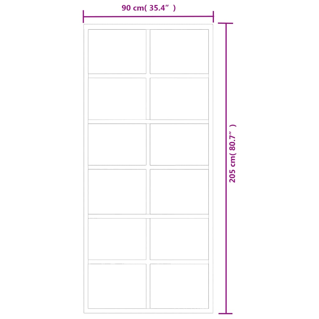 Drsna vrata z opremo ESG steklo in aluminij 90x205 cm