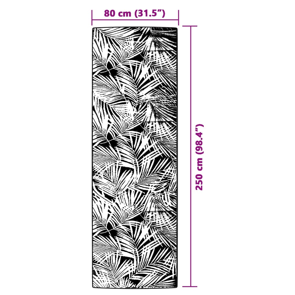 Zunanja preproga zelena 80x250 cm PP