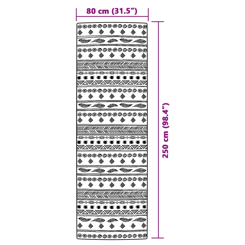 Zunanja preproga siva 80x250 cm PP