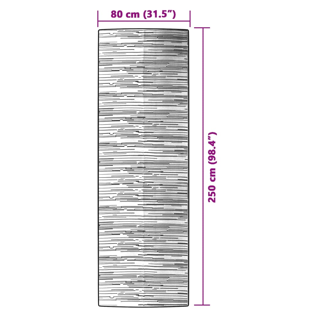 Zunanja preproga rjava 80x250 cm PP