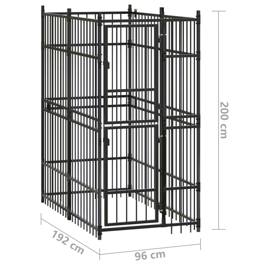 Zunanji pasji boks jeklo 1,84 m²