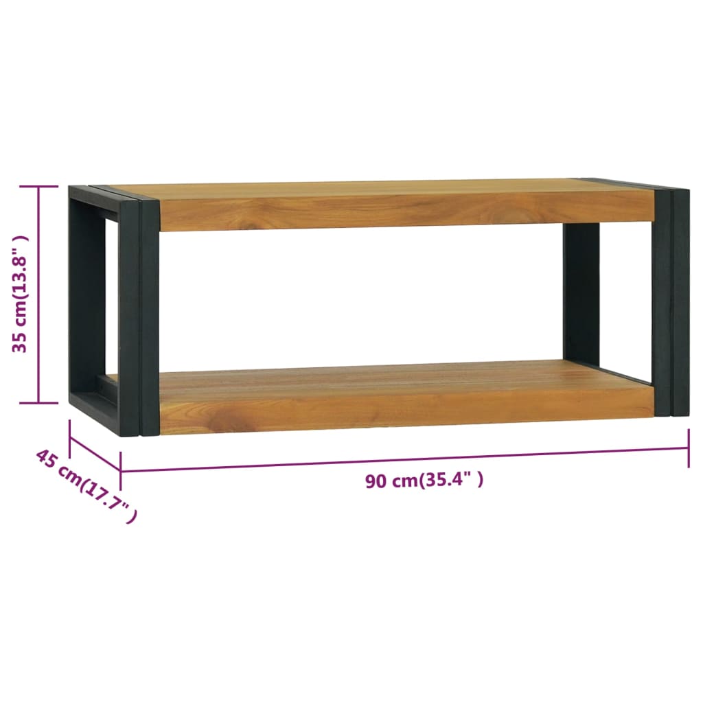 Stenska kopalniška omarica 90x45x35 cm trdna tikovina