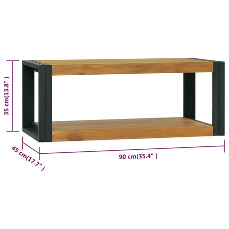 Stenska kopalniška omarica 90x45x35 cm trdna tikovina