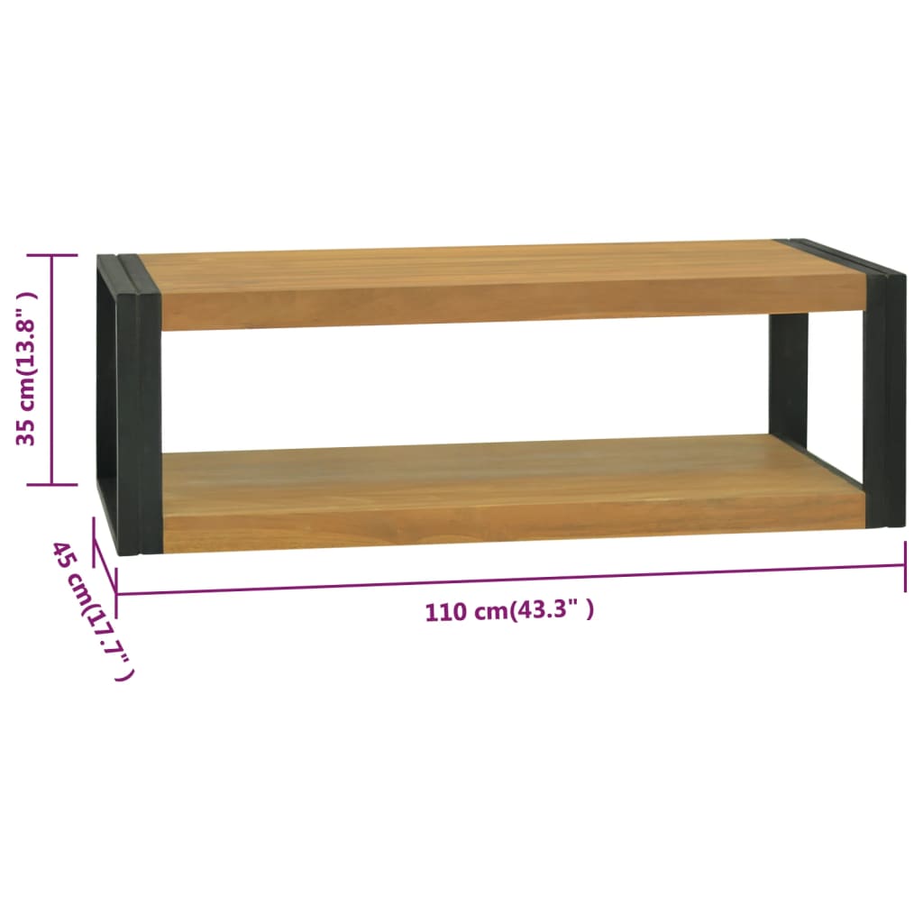 Stenska kopalniška omarica 110x45x35 cm trdna tikovina