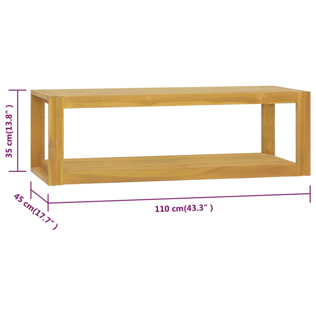 Stenska kopalniška omarica 110x45x35 cm trdna tikovina