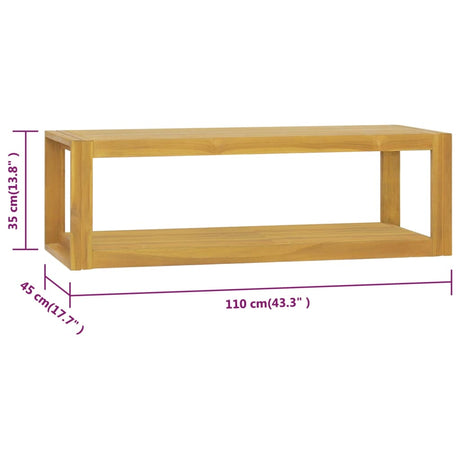 Stenska kopalniška omarica 110x45x35 cm trdna tikovina