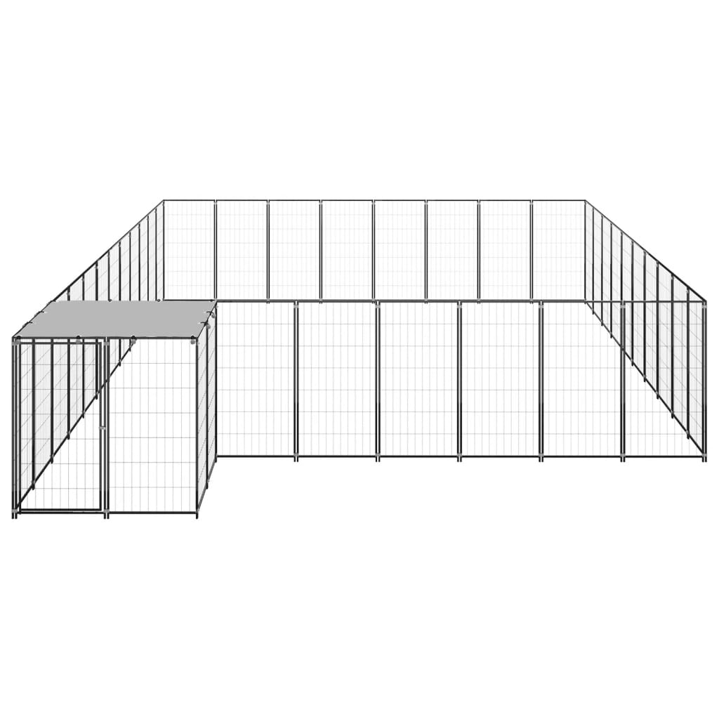 Pasji boks črn 25,41 m² jeklo