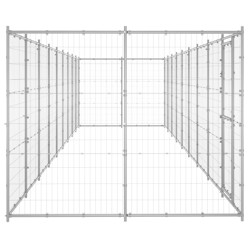 Zunanji pasji boks pocinkano jeklo 21,78 m²