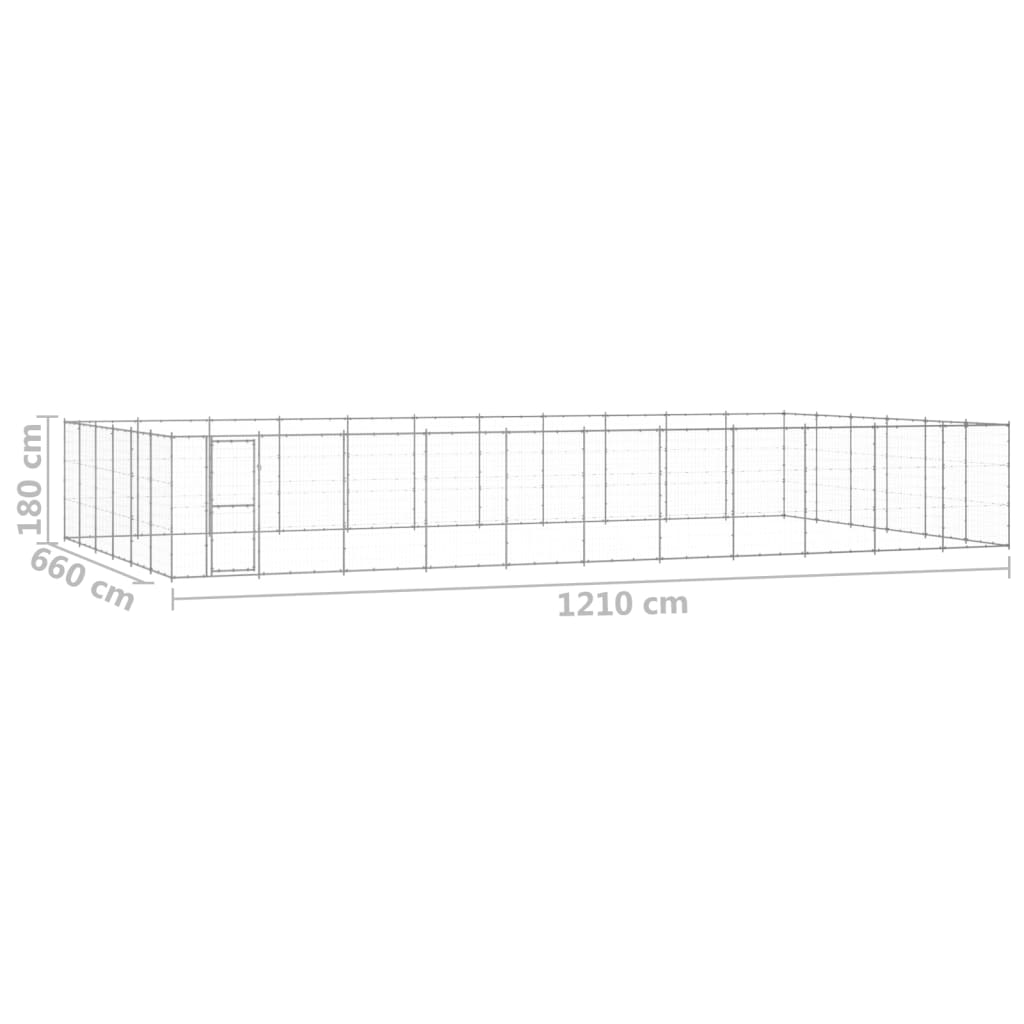 Zunanji pasji boks pocinkano jeklo 79,86 m²