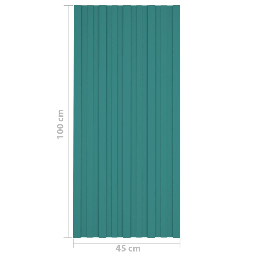 Strešni paneli 36 kosov pocinkano jeklo zeleni 100x45 cm