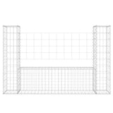 Gabion košara U-oblike z 2 stebroma železo 140x20x100 cm