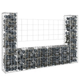 Gabion košara U-oblike z 2 stebroma železo 140x20x100 cm