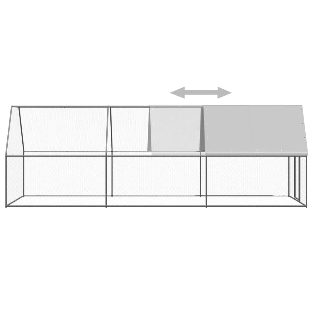 Zunanji kokošnjak 2x6x2 m pocinkano jeklo