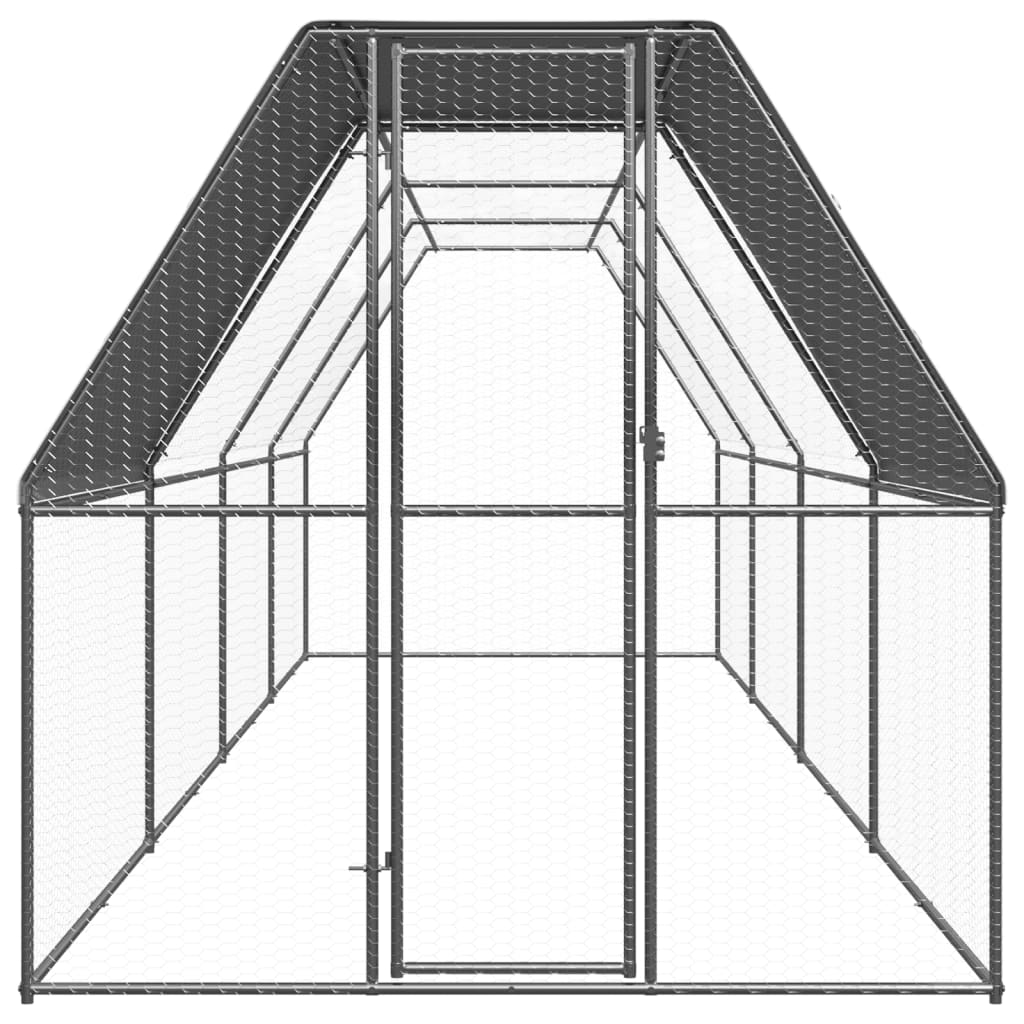 Zunanji kokošnjak 2x8x2 m pocinkano jeklo