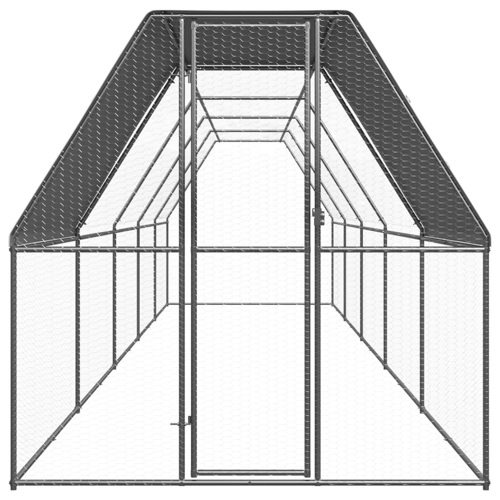 Zunanji kokošnjak 2x10x2 m pocinkano jeklo