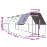 Zunanji kokošnjak 2x10x2 m pocinkano jeklo