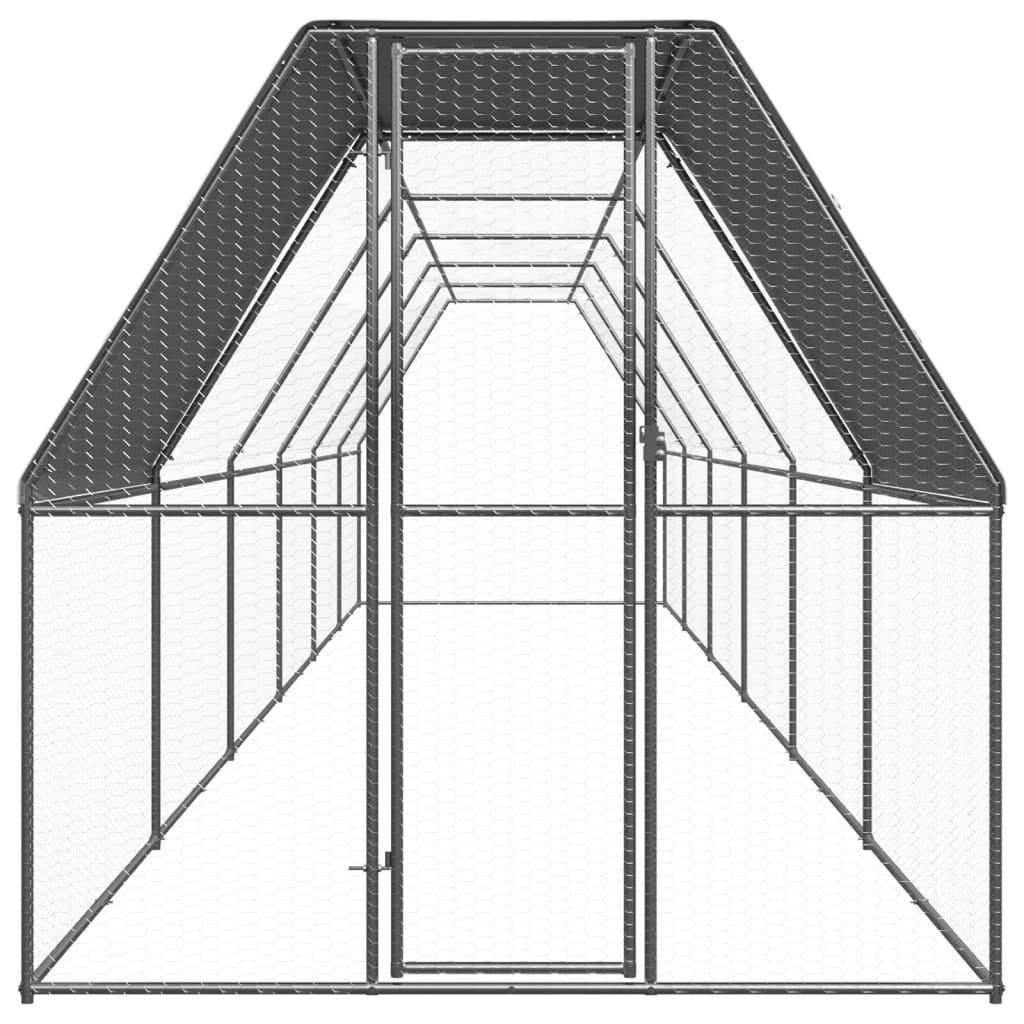 Zunanji kokošnjak 2x12x2 m pocinkano jeklo