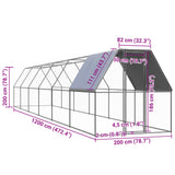 Zunanji kokošnjak 2x12x2 m pocinkano jeklo